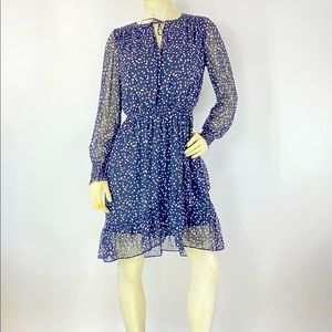 Banana Republic Print Smoked Mini Dress Black/white Size 4